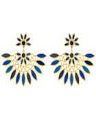 Boucles d'oreilles Venisia Steel doré/bleu