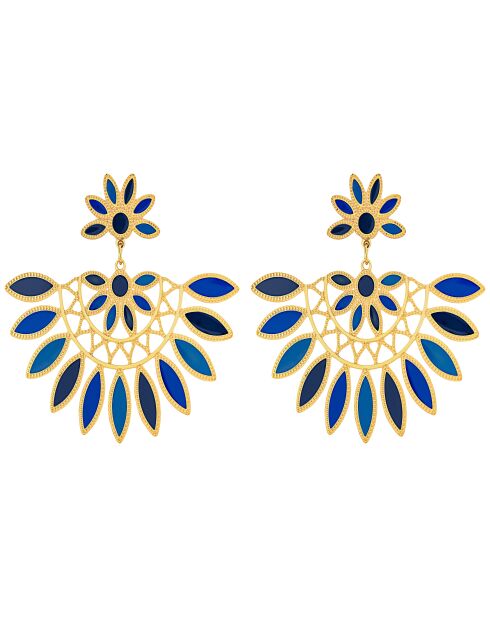 Boucles d'oreilles Venisia Steel doré/bleu