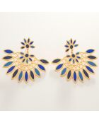 Boucles d'oreilles Venisia Steel doré/bleu