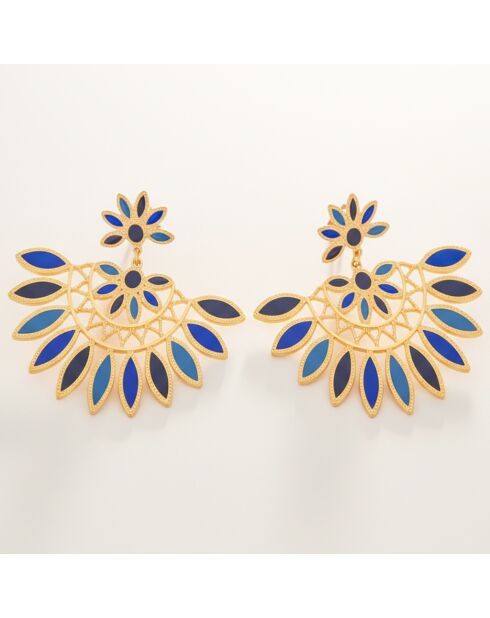 Boucles d'oreilles Venisia Steel doré/bleu