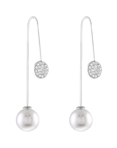 Zilver/witte oorbellen Providence