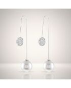 Zilver/witte oorbellen Providence
