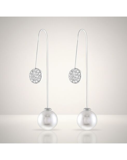 Zilver/witte oorbellen Providence