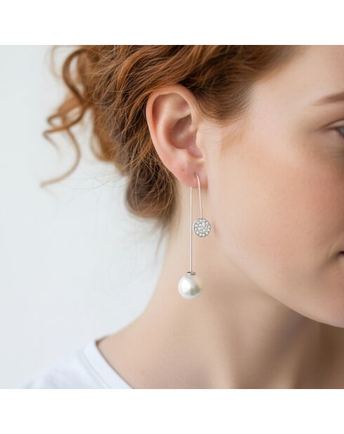 Zilver/witte oorbellen Providence