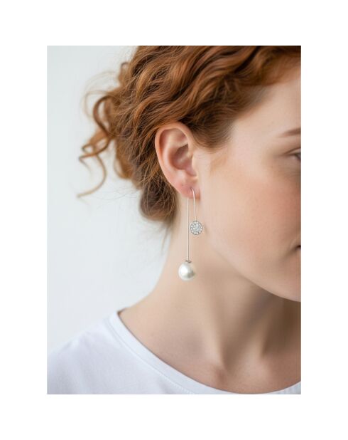 Zilver/witte oorbellen Providence
