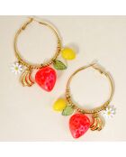 Boucles d'oreilles Fragola Steel doré/multicolore