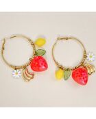 Boucles d'oreilles Fragola Steel doré/multicolore
