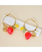 Boucles d'oreilles Fragola Steel doré/multicolore