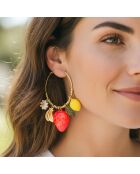 Boucles d'oreilles Fragola Steel doré/multicolore