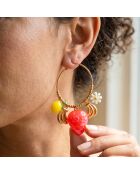 Boucles d'oreilles Fragola Steel doré/multicolore