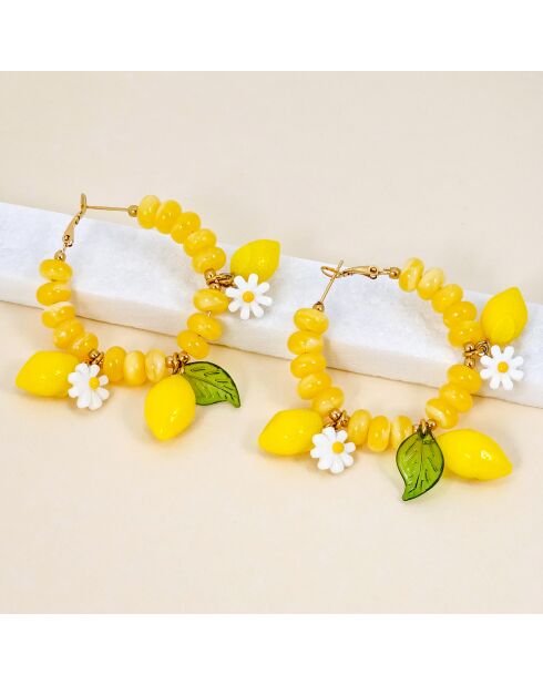 Boucles d'oreilles Mentone Steel doré/jaune