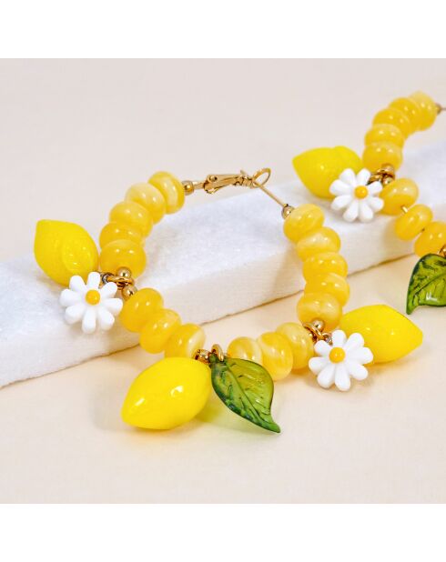 Boucles d'oreilles Mentone Steel doré/jaune
