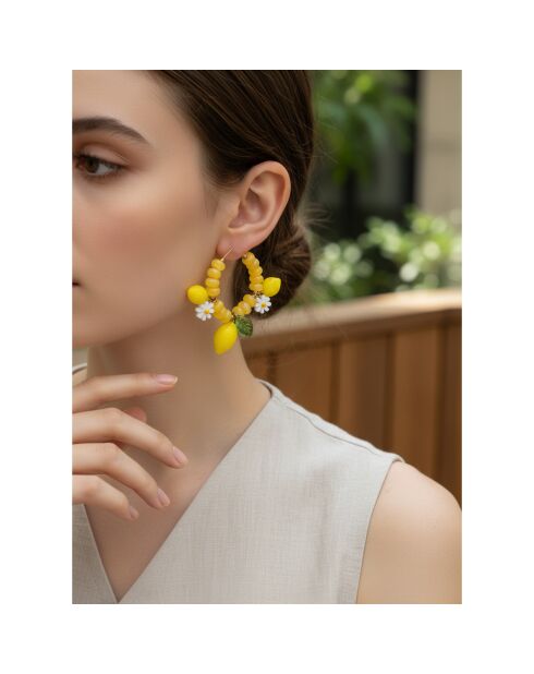 Boucles d'oreilles Mentone Steel doré/jaune