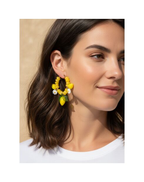 Boucles d'oreilles Mentone Steel doré/jaune