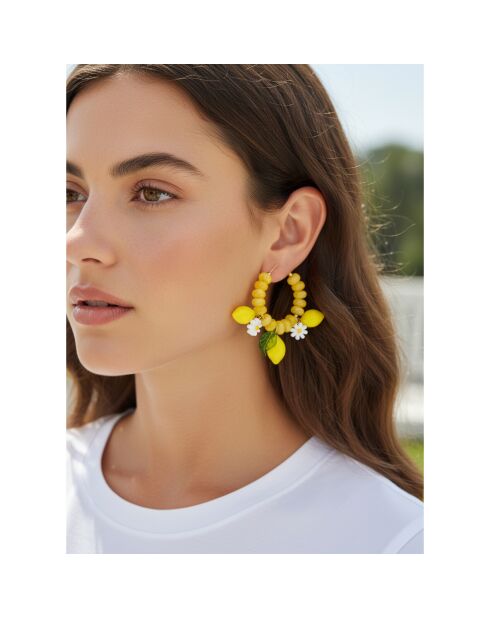 Boucles d'oreilles Mentone Steel doré/jaune