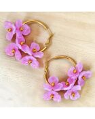 Boucles d'oreilles Lila Bouquet Steel doré/parme