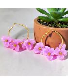 Boucles d'oreilles Lila Bouquet Steel doré/parme
