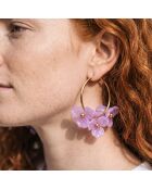 Boucles d'oreilles Lila Bouquet Steel doré/parme