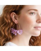 Boucles d'oreilles Lila Bouquet Steel doré/parme