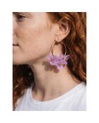 Boucles d'oreilles Lila Bouquet Steel doré/parme