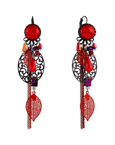 Boucles d'oreilles Cadician noir/rouge