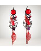 Boucles d'oreilles Cadician noir/rouge