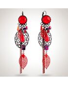Boucles d'oreilles Cadician noir/rouge
