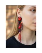 Boucles d'oreilles Cadician noir/rouge