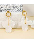 Petals Of Love goud/witte oorbellen