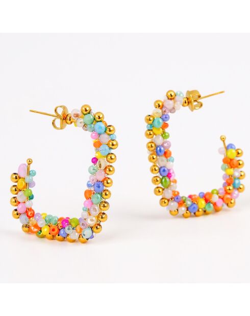 Boucles d'oreilles Italian Valley doré/multicolore