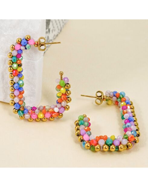 Boucles d'oreilles Italian Valley doré/multicolore