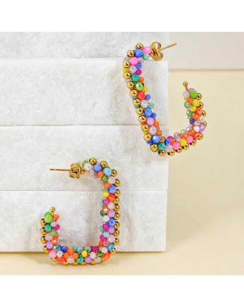 Boucles d'oreilles Italian Valley doré/multicolore