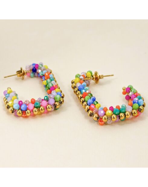 Boucles d'oreilles Italian Valley doré/multicolore