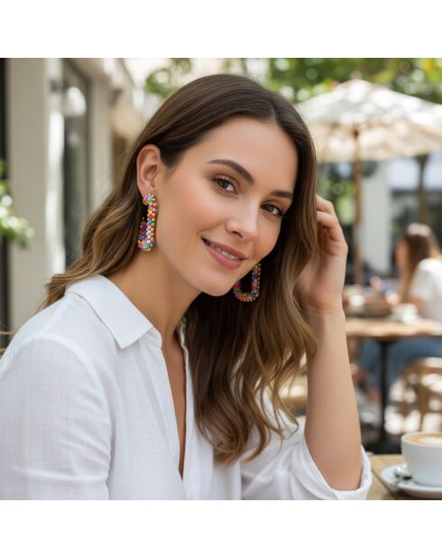 Boucles d'oreilles Italian Valley doré/multicolore