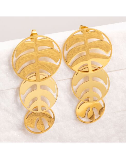 Boucles d'oreilles Cocoleaf dorées