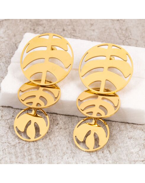 Boucles d'oreilles Cocoleaf dorées