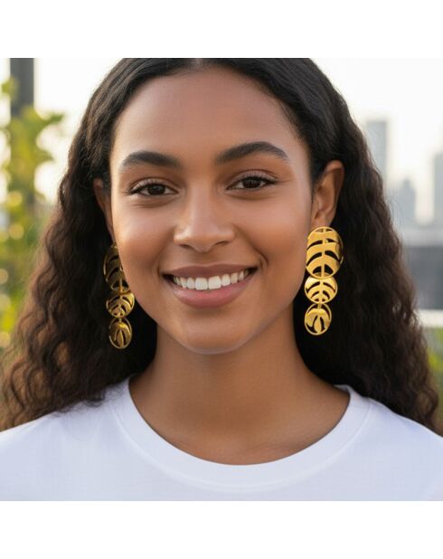 Boucles d'oreilles Cocoleaf dorées