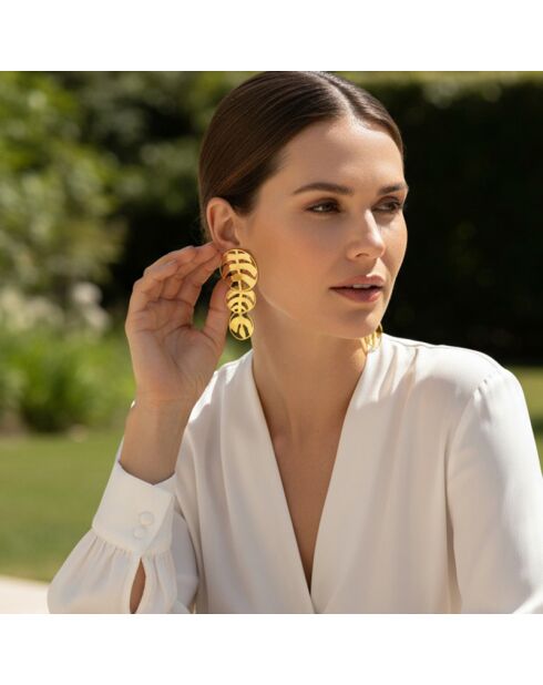 Boucles d'oreilles Cocoleaf dorées