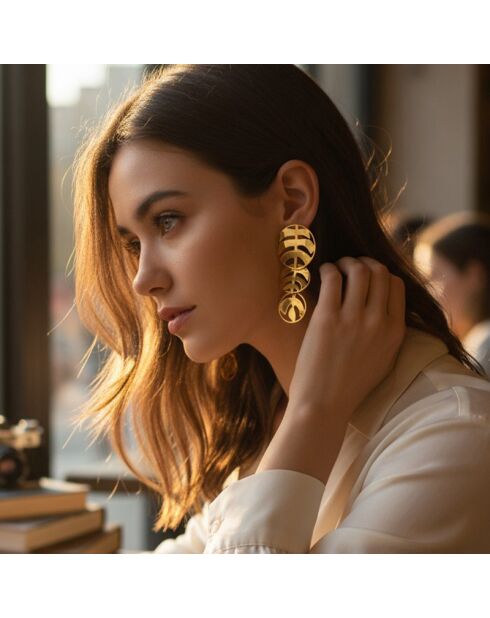 Boucles d'oreilles Cocoleaf dorées