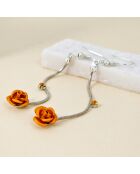 Boucles d'oreilles Flor argenté/jaune moutarde