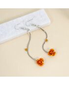 Boucles d'oreilles Flor argenté/jaune moutarde