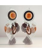 Boucles d'oreilles Floruna argenté/marron
