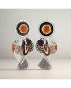 Boucles d'oreilles Floruna argenté/marron