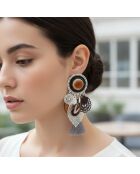 Boucles d'oreilles Floruna argenté/marron