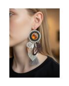 Boucles d'oreilles Floruna argenté/marron