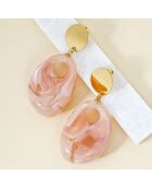 Boucles d'oreilles Rocane Steel doré/beige