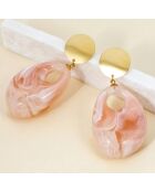 Boucles d'oreilles Rocane Steel doré/beige