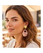 Boucles d'oreilles Rocane Steel doré/beige