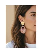 Boucles d'oreilles Rocane Steel doré/beige
