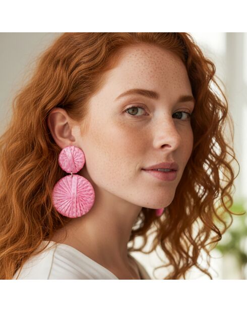 Boucles d'oreilles Roma argenté/rose